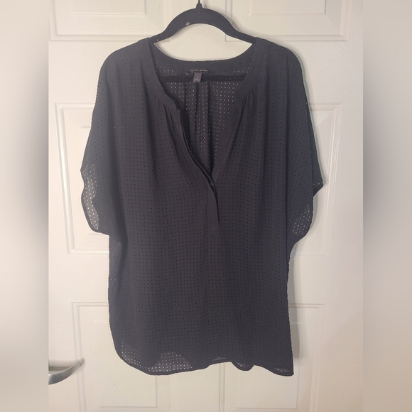 Banana Republic Tops - Banana Republic Black Lightweight Blouse See Through Size L